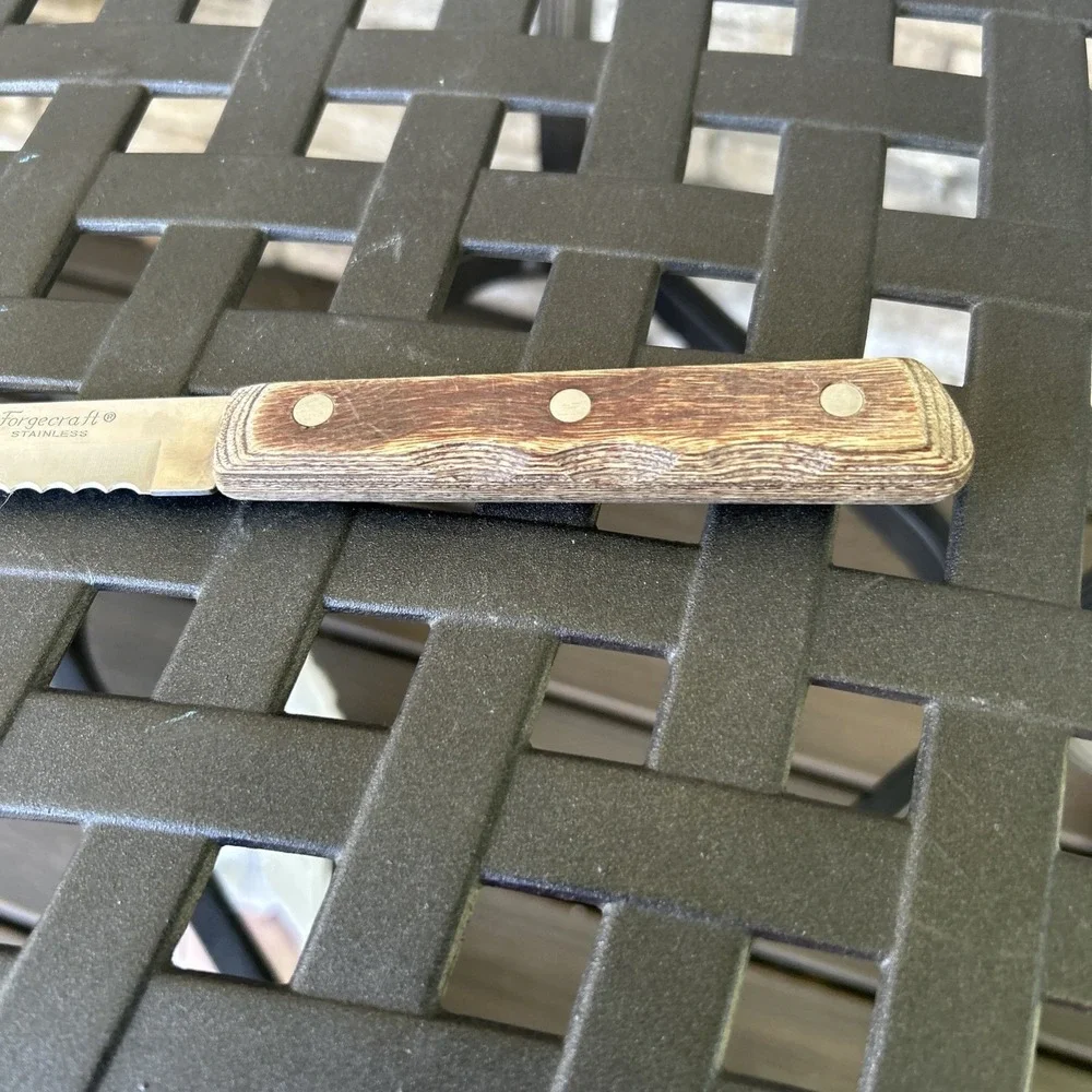 Vintage Forgecraft Stainless Steel Serrated 13 In Knife Japan